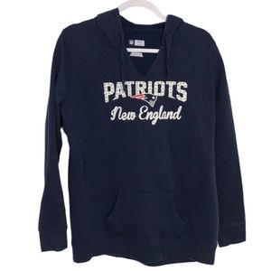 New England Patriots Women's Navy Hoodie Glitter